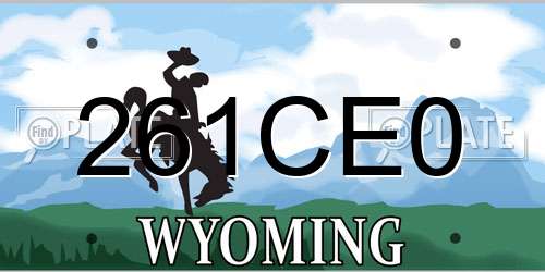 261CE0 Wyoming License Plate