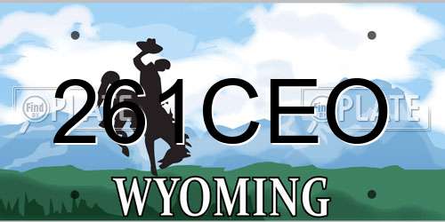 261CEO Wyoming License Plate