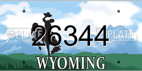 26344 Wyoming License Plate