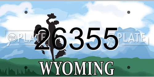 26355 Wyoming License Plate