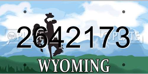 2642173 Wyoming License Plate