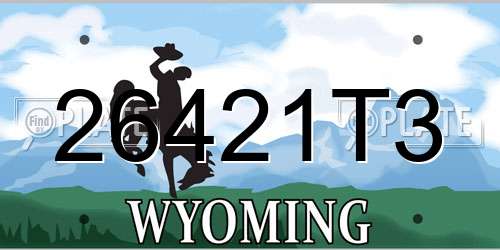 26421T3 Wyoming License Plate