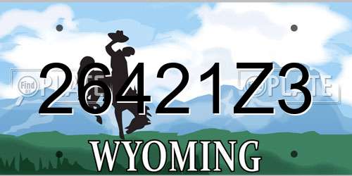 26421Z3 Wyoming License Plate