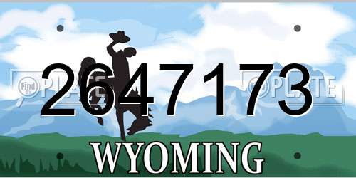 2647173 Wyoming License Plate