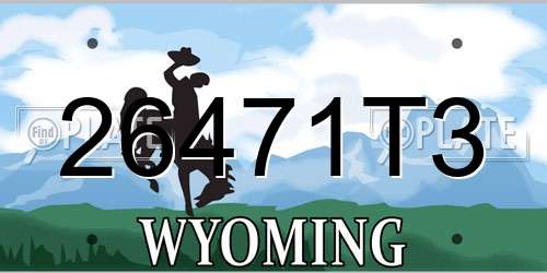 26471T3 Wyoming License Plate