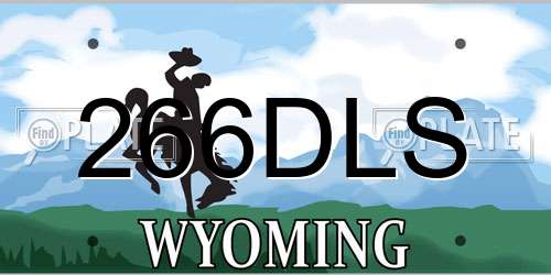 266DLS Wyoming License Plate