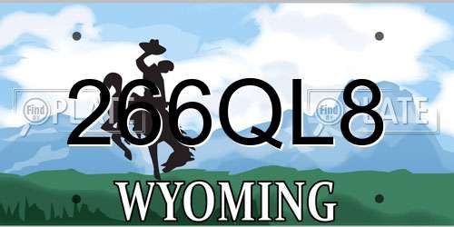 266QL8 Wyoming License Plate