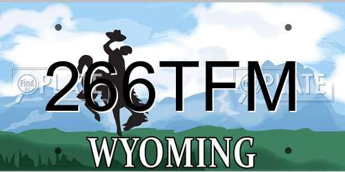 266TFM Wyoming License Plate