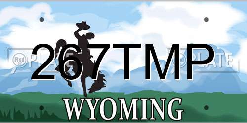 267TMP Wyoming License Plate
