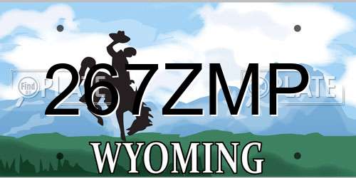 267ZMP Wyoming License Plate