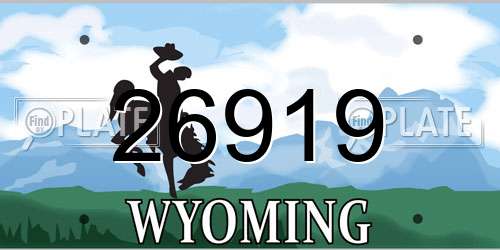 26919 Wyoming License Plate