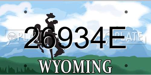 26934E Wyoming License Plate