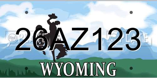 26AZ123 Wyoming License Plate