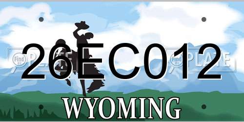 26EC012 Wyoming License Plate
