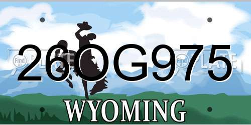 26OG975 Wyoming License Plate