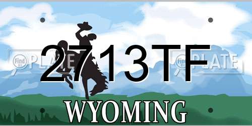 2713TF Wyoming License Plate