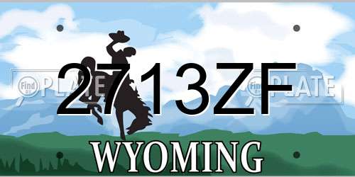 2713ZF Wyoming License Plate