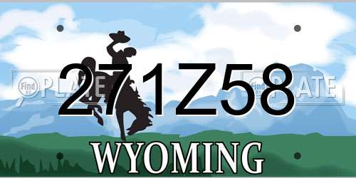 271Z58 Wyoming License Plate
