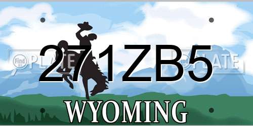 271ZB5 Wyoming License Plate