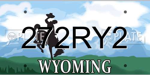272RY2 Wyoming License Plate