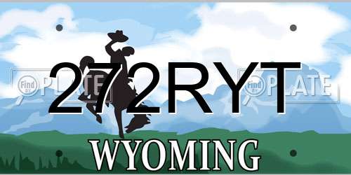 272RYT Wyoming License Plate