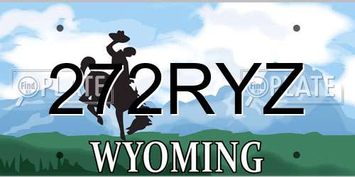 272RYZ Wyoming License Plate