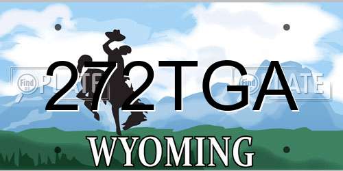 272TGA Wyoming License Plate