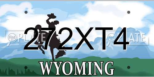 272XT4 Wyoming License Plate