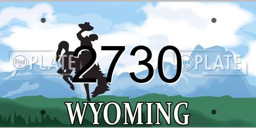 2730 Wyoming License Plate