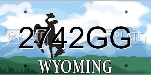 2742GG Wyoming License Plate