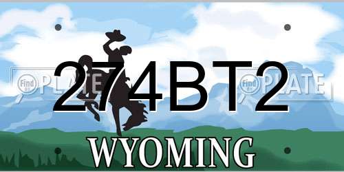 274BT2 Wyoming License Plate