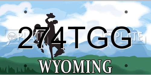 274TGG Wyoming License Plate
