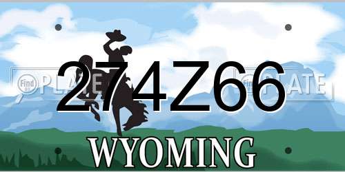 274Z66 Wyoming License Plate