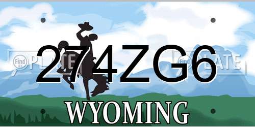 274ZG6 Wyoming License Plate