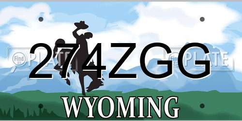 274ZGG Wyoming License Plate