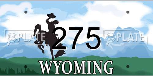 275 Wyoming License Plate