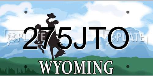 275JTO Wyoming License Plate