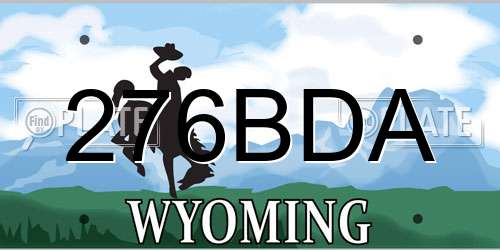 276BDA Wyoming License Plate