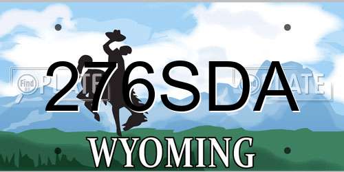 276SDA Wyoming License Plate