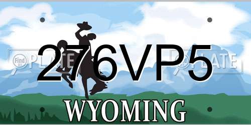 276VP5 Wyoming License Plate