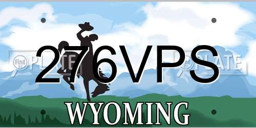 276VPS Wyoming License Plate