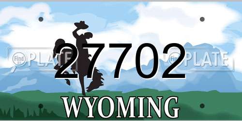 27702 Wyoming License Plate