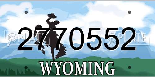 2770552 Wyoming License Plate