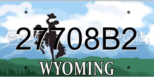 27708B2 Wyoming License Plate