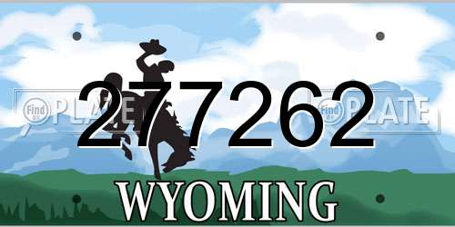 277262 Wyoming License Plate