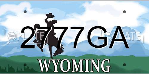 2777GA Wyoming License Plate
