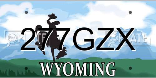 277GZX Wyoming License Plate