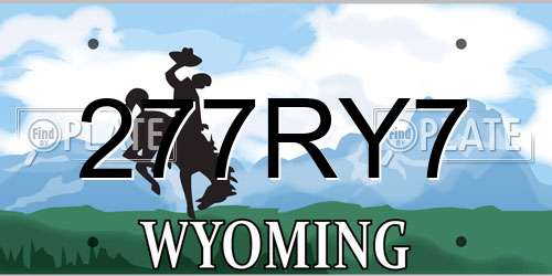 277RY7 Wyoming License Plate