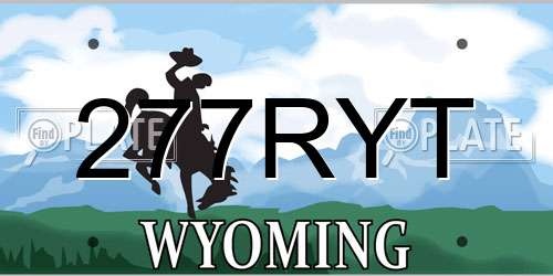 277RYT Wyoming License Plate