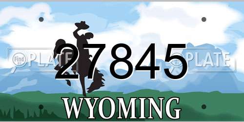 27845 Wyoming License Plate